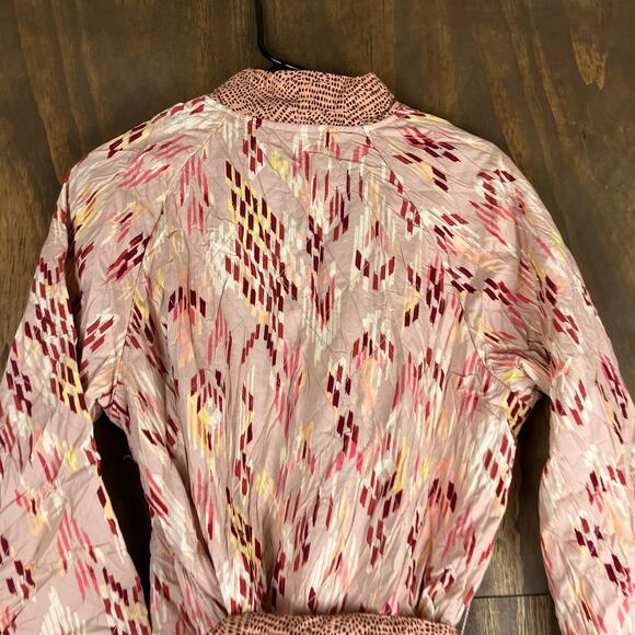 Express Womens Jacket Multicolor Quilted Open Front Belted Cotton Blend Small - Picture 11 of 12